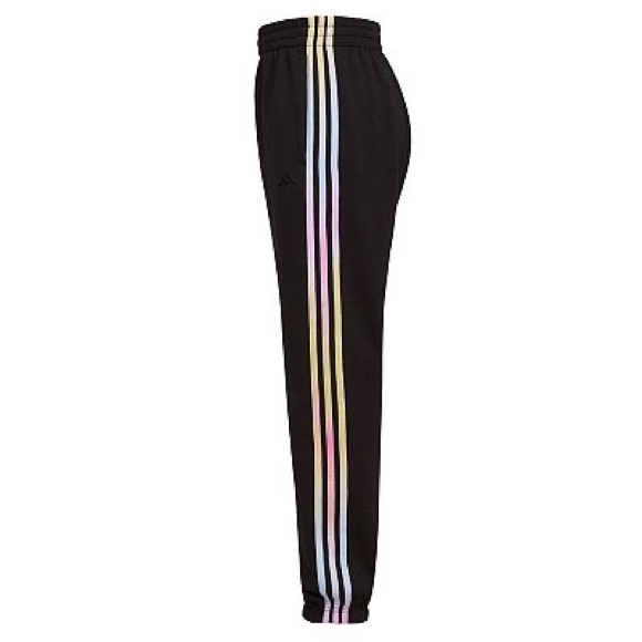 ❌SOLD❌NWT Adidas Boys Game Fade 3 Stripe Fleece Joggers Size S(8) - Picture 1 of 3